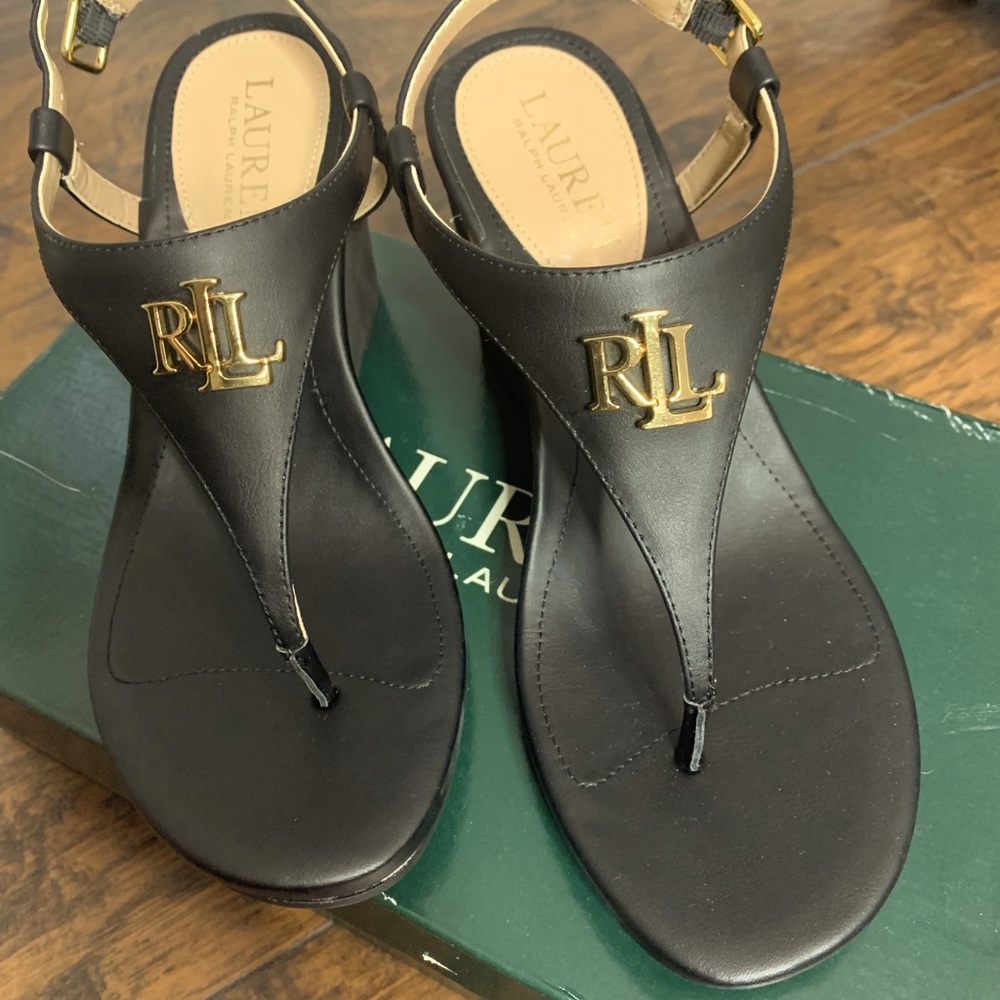 Brand new Ralph Lauren sandals. Size 6. Black